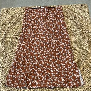 Floral LOFT Brown Skirt